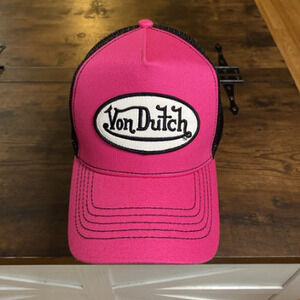 VON DUTCH TRUCKER HAT in RARE HOT PINK.